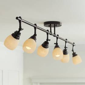 Ss0305-6e-brn2 Pro Track Ss0305-6e-brn2/sc-am Elm Park 57 1/2 Inch Bronze 6-light Fixture Ceiling Light