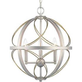 Progress Lighting 785247227082 Brandywine Collection 3-light Farmhouse Sphere Pendant Light Silver Ridge Gra