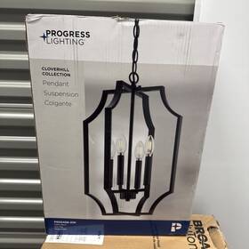 Progress Lighting 785247259403 Cloverhill Collection 13.5 Inch 4-light Matte Black Pendant