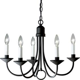 B0000te64c Progress Lighting Five-light White Candles Traditional Chandelier Light P4008-3