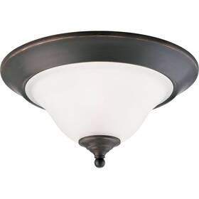 P3476-20 Progress Lighting Trinity 2-light Antique Bronze Flush Mount With Etched Glass