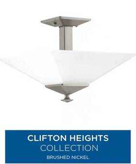 P350107-009 Progress Lighting P350107 Clifton Heights 2 Light 12-3/4 Inch W Nickel Free Shipping