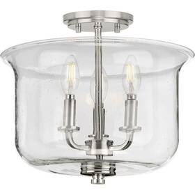 P350153-009 Progress Lighting P350153 Winslett 3 Light 14 Inch W Semi-flush - Nickel