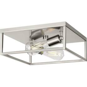 P350200-009 Progress Lighting Perimeter 2-light Brushed Nickel Modern Flush Mount Ceiling Light