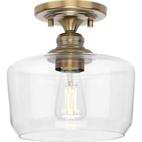 P350214-163 Progress Lighting Aiken Collection 1-light Vintage Brass Clear Glass Farmhouse