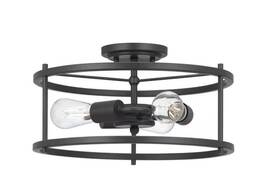 P350216-143 Progress Lighting 15 Inch 3-light Graphite Semi-flush Mount Light Read