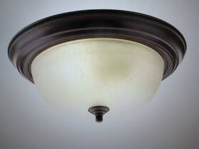 P3925-20eul Progress Lighting 2-light Antique Bronze Flush Mount With Etched Umber Glass