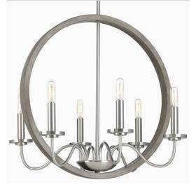 P400081-009 Progress Lighting P400081 Nickel Fontayne 6-light 22 Inch W Chandelier