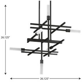 P400264-031-30 Progress Lighting P400264-30 Quadrant Led 6 Light 26 Inch W - Black Chandelier