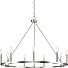 P400314-009 Progress Lighting P400314 Gilliam 9 Light 36 Inch W Pillar Candle - Nickel