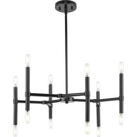 P400339-31m Progress Lighting P400339 Arya 12 Light 24 Inch W Sputnik Chandelier - Black