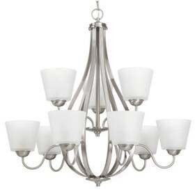 P4747-09 Progress Lighting Arden 9 Light 31 Inch Wide Chandelier - Brushed Nickel
