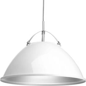 P500053-030 Progress Lighting Pendant Light Modern Bell Metal Incandescent Dimmable White