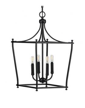 Progress Lighting P500214-031 Parkhurst 4 Light Pendant 14 Inch W In Matte Black Nib