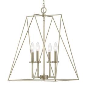 P500216-134 Progress Lighting Ferncroft 4-light Silver Ridge Pendant With Antique Nickel
