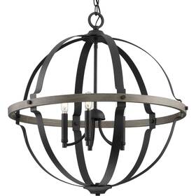 P500279-031 Progress Lighting P500279 Lockhart 5 Light 26 Inch W Globe Chandelier - Black