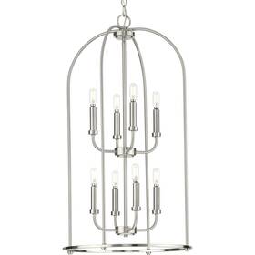 P500303-009 Progress Lighting P500303 Leyden 8 Light 18 Inch W Chandelier - Nickel