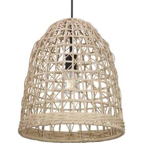 P500338-31m Progress Lighting Jocassee 1-light Matte Black Pendant Light With Rattan Shade