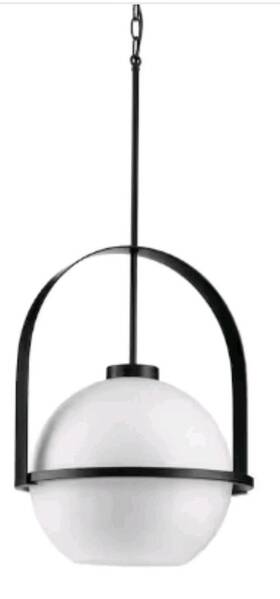 Progress Lighting P500359-31m Delayne 1 Light 21.62 Inch Black/etched Opal Pendant -