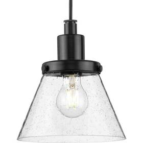 P500382-31m Progress Lighting Hinton 8 Inch One-light Brushed Nickel Pendant With Clear Seeded