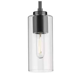 P500403-31m Progress Lighting 4 Inch 1-light Pendant Matte Black Clear Glass Shade 2-pack Read
