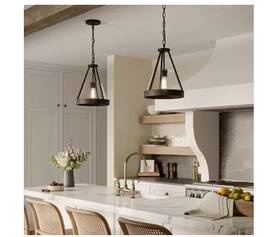 Progress Lighting P500467-31m Aleswith Collection 12 Inch 1-light Matte Black Rustic Pendant