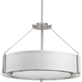 P5015-09 Progress Lighting Ratio Collection 4-light Brushed Nickel Pendant With Shade