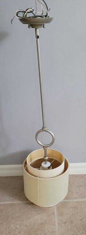 P5054134 Progress Lighting Ashbury Silver Ridge Pendant Toasted Linen Farmhouse