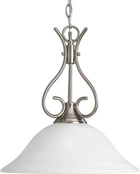 P5091-09 Progress Lighting 1-light Brushed Nickel Pendant With Alabaster Glass