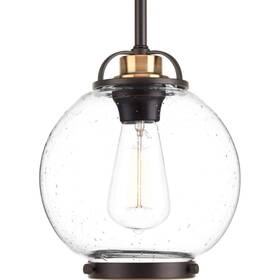 P5309-20 Progress Lighting Chronicle Collection 1-light Antique Bronze Mini Pendant With Clear Seeded Glass