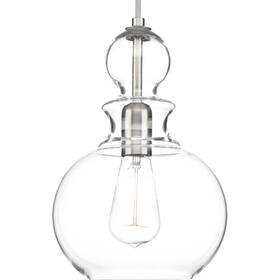 P5334-09 Progress Lighting P5334 Nickel Staunton Single Light 9 Inch W Mini Pendant