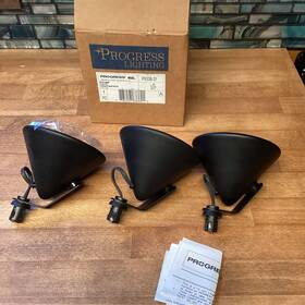 P6338-31 Progress Lighting Lot Of 3 - Vintage Black Track Light 12 V Lamp Holder