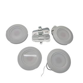 P810027-028-30 Progress Lighting Low Profile 5-1/2 Inch Emblem Surface Mount Led Light White Lot Of 4