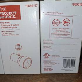 0650157 Project Source 3- #0650157 White Metal Step Head For Track Lighting System New