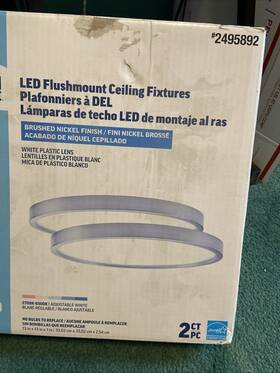 2495892 Project Source 13 Led Flushmount 2 Count 1300 Lumens Brushed Nickel