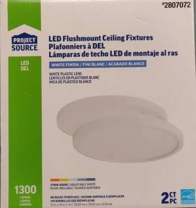 2807072 Project Source Flushmount Ceiling Light Fixture 13 Inch Led White Finish Adjustable