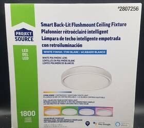 2807256 Project Source Smart Back-lit Flushmount Ceiling Light 12in White New #2807256