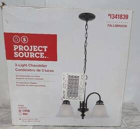 1341839 Project Source 848507004806 3 Light Chandelier Ceiling Fixture Fallsbrook Oil Rubbed