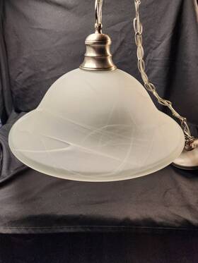 344583 Project Source 972737021730 Ceiling Lamp Frosted Glass Shade Bell Pendant Light Brushed Stainless Steel