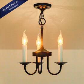 Inc20220004 Psyverii 3 Lights Single-tier 3-light Close-to-ceiling Chandelier Black