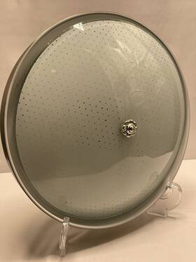 P-160 Puritan Vintage White Dots Mcm Ceiling Round Bedroom 2-light Fixture 12 Inch