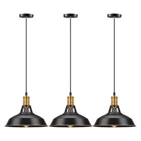 Pynsseu 308076161794 Farmhouse Style Industrial Pendant Light Vintage Barn Hanging Black