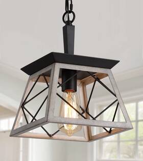 Q&s 610825585066 Farmhouse Pendant Light Fixture Vintage Chandelier Industrial H