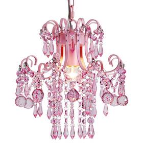 Q&s 791564808972 Mini Crystal Chandelier Modern Pink Small Hanging Light Fixtu