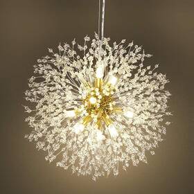 Gh8977-7 Qamra Modern Crystal Gold Chandeliers Firework Dandelion Sputnik Chandelier Light