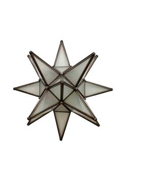 Quintana Roo 712885399598 Moravian Star Light Flush Mount Celing Seeded Glass Shade Moroccan Flaw