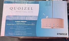 0760112 Quoizel Park Avenue Pendant 4-light 400 Watts Brushed Nickel 8 Inch H X 18 W