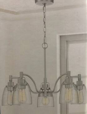 1464912 Quoizel Lighting Bradbury 5 Light Brushed Nickel Traditional Chandelier 25 Inch Dia