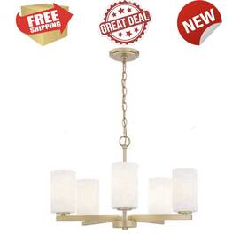 5055215 Quoizel Vista 5 -light Brushed Gold Modern/contemporary Chandelier New