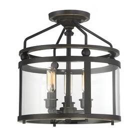 Quoizel 611728277386 Norfolk 11.87 Inch Gloss Bronze Semi Flush Mount Indoor/outdoor Light - New